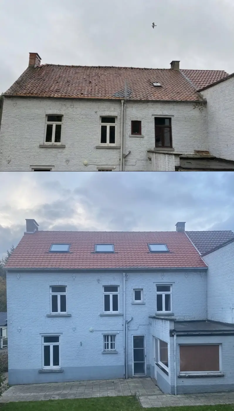 Avant après réfection de toiture ancienne