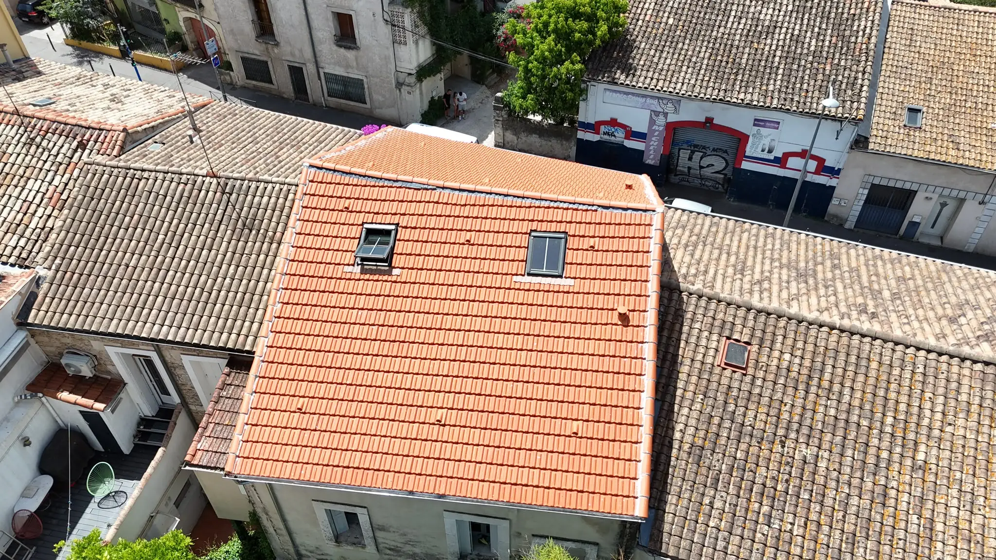 Couverture en tuile à emboîtement