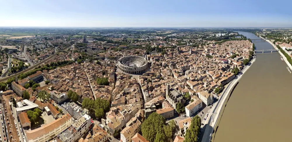 aerial panorama arles france 2016