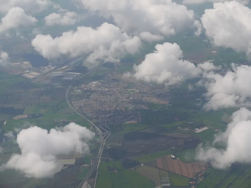 Saint Martin de Crau, photograph taken from the sky, on the fly line between Marseille and Stockholm.